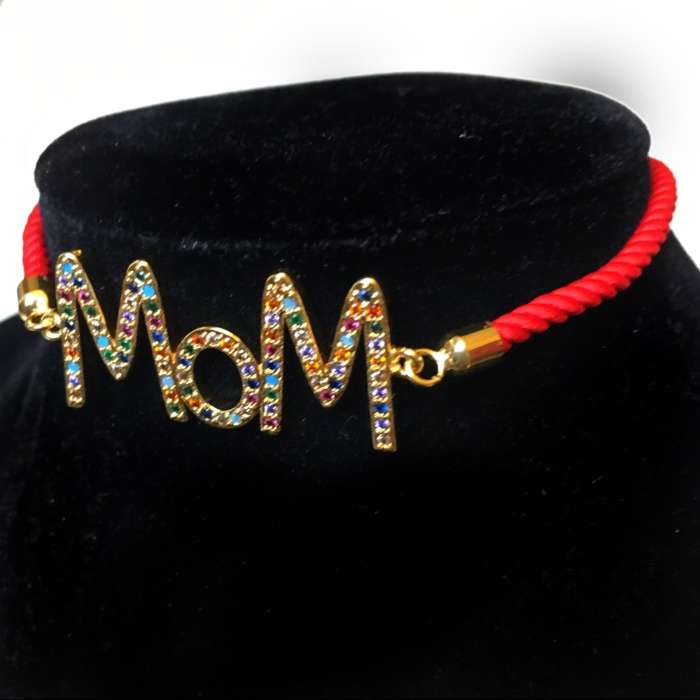 Charming Red “Mom” Rope Adjustable Bracelet - Picture 2 of 6